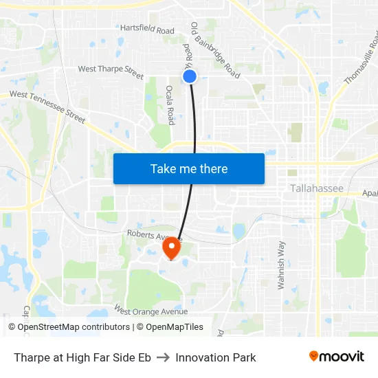Tharpe at High Far Side Eb to Innovation Park map
