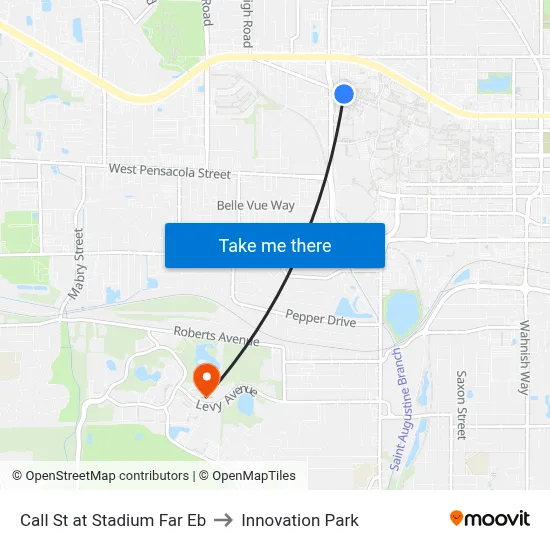 Call St at Stadium Far Eb to Innovation Park map