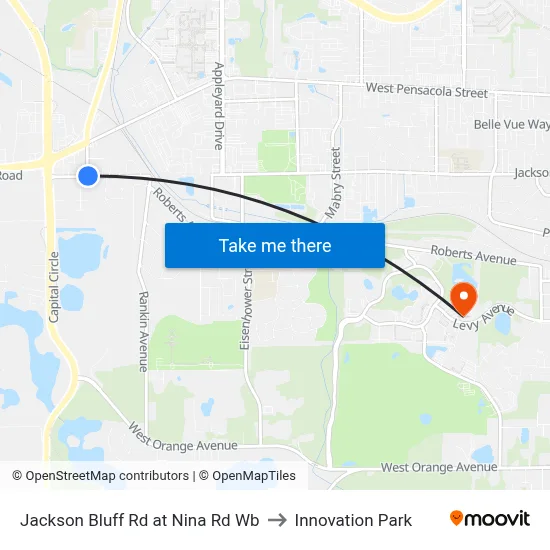 Jackson Bluff Rd at Nina Rd Wb to Innovation Park map