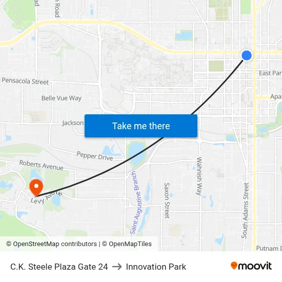 C.K. Steele Plaza Gate 24 to Innovation Park map