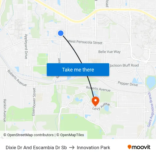 Dixie Dr And Escambia Dr Sb to Innovation Park map