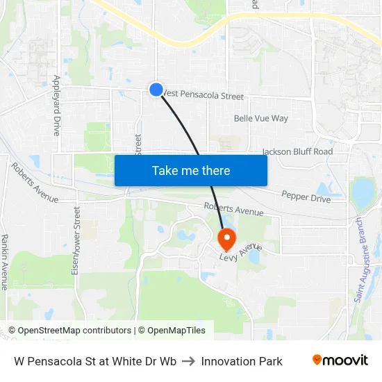 W Pensacola St at White Dr Wb to Innovation Park map