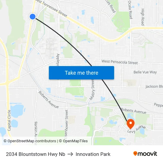 2034 Blountstown Hwy Nb to Innovation Park map