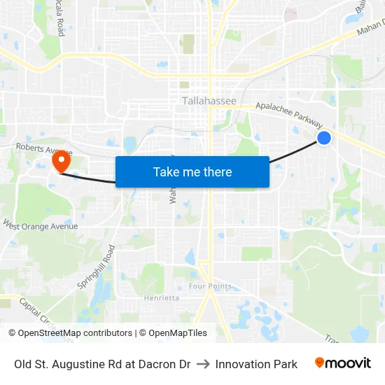Old St. Augustine Rd at Dacron Dr to Innovation Park map