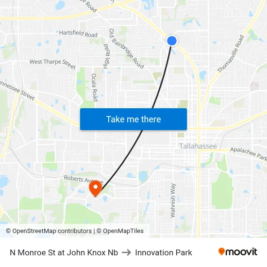 N Monroe St at John Knox Nb to Innovation Park map