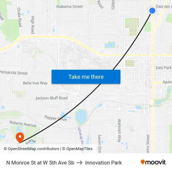 N Monroe St at W 5th Ave Sb to Innovation Park map