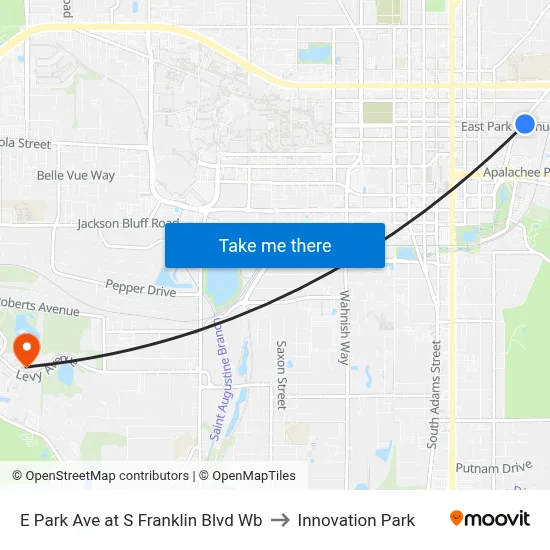 E Park Ave at S Franklin Blvd Wb to Innovation Park map