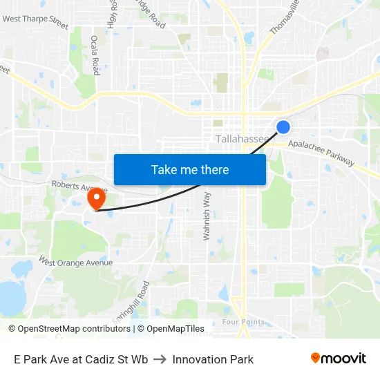 E Park Ave at Cadiz St Wb to Innovation Park map