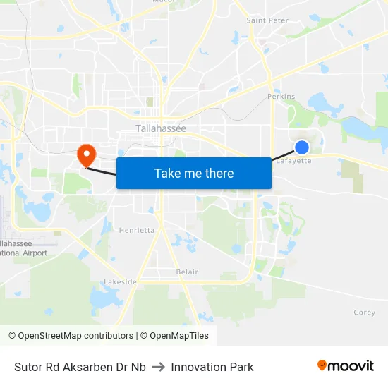 Sutor Rd Aksarben Dr Nb to Innovation Park map