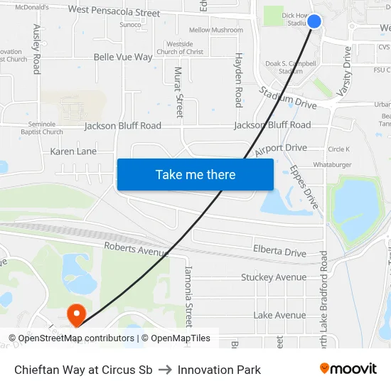 Chieftan Way at Circus Sb to Innovation Park map