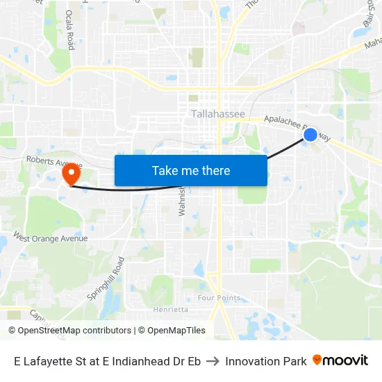 E Lafayette St at E Indianhead Dr Eb to Innovation Park map