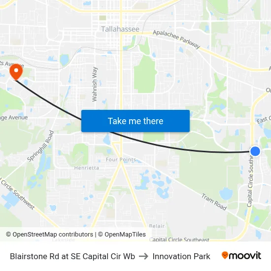 Blairstone Rd at SE Capital Cir Wb to Innovation Park map