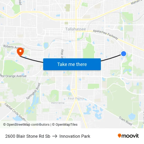 2600 Blair Stone Rd Sb to Innovation Park map