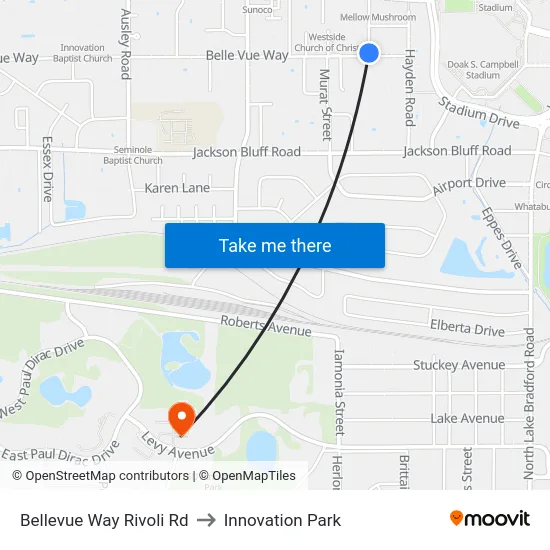 Bellevue Way Rivoli Rd to Innovation Park map