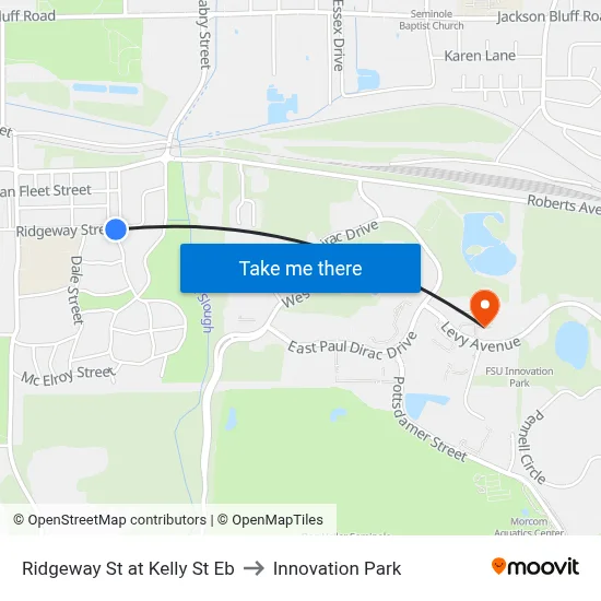 Ridgeway St at Kelly St Eb to Innovation Park map