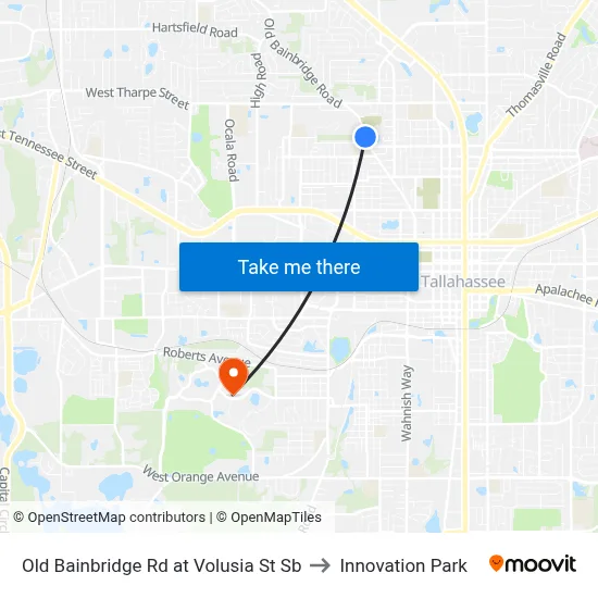 Old Bainbridge Rd at Volusia St Sb to Innovation Park map