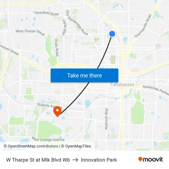 W Tharpe St at Mlk Blvd Wb to Innovation Park map