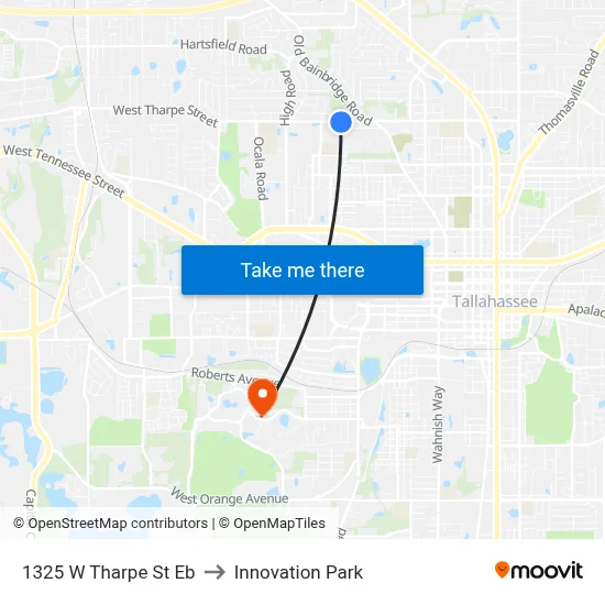 1325 W Tharpe St Eb to Innovation Park map