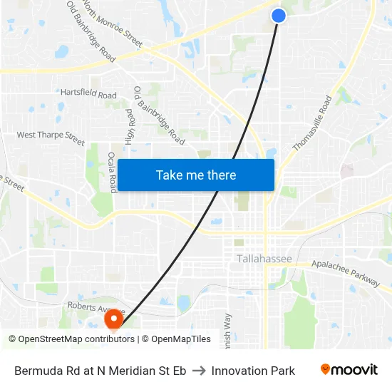 Bermuda Rd at N Meridian St Eb to Innovation Park map