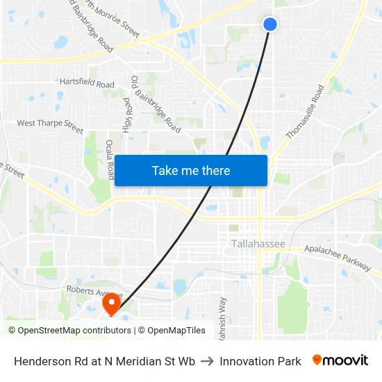 Henderson Rd at N Meridian St Wb to Innovation Park map