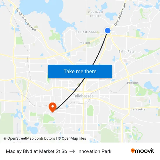 Maclay Blvd at Market St Sb to Innovation Park map