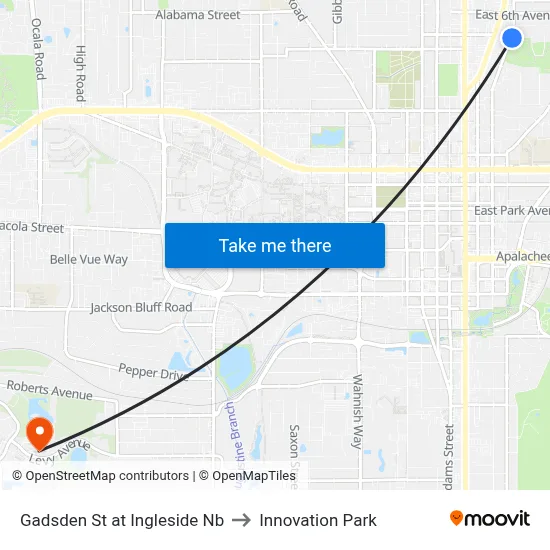 Gadsden St at Ingleside Nb to Innovation Park map