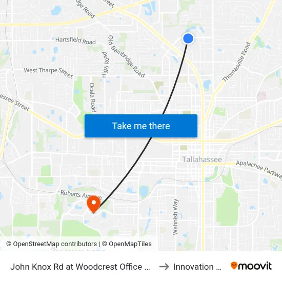 John Knox Rd at Woodcrest Office Park  Eb to Innovation Park map