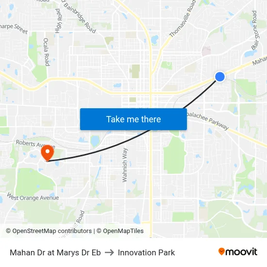 Mahan Dr at Marys Dr Eb to Innovation Park map