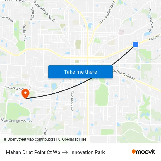 Mahan Dr at Point Ct Wb to Innovation Park map