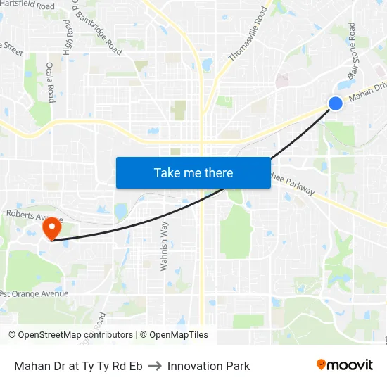 Mahan Dr at Ty Ty Rd Eb to Innovation Park map
