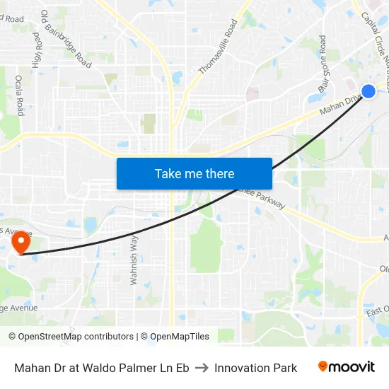 Mahan Dr at Waldo Palmer Ln Eb to Innovation Park map