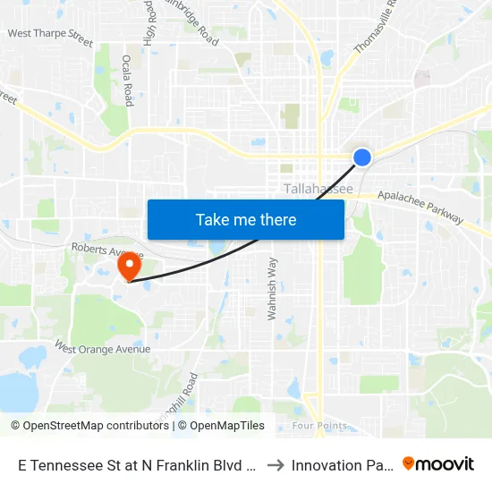 E Tennessee St at N Franklin Blvd Eb to Innovation Park map