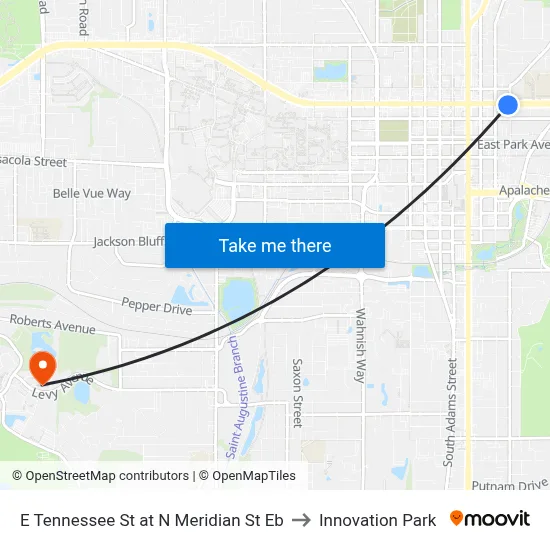 E Tennessee St at N Meridian St Eb to Innovation Park map