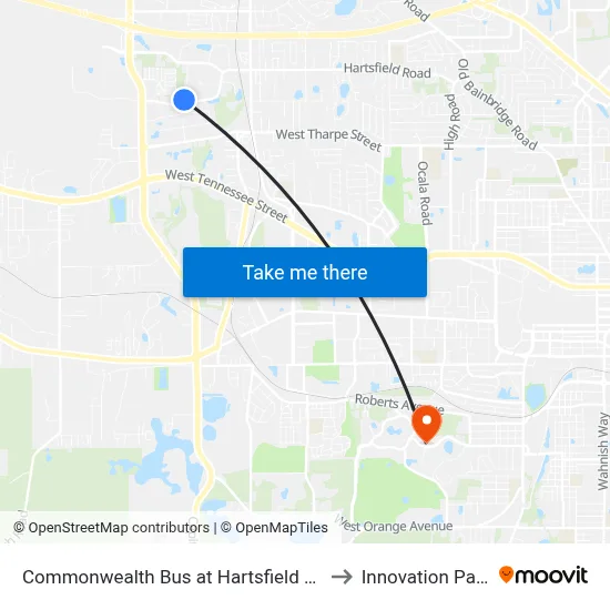 Commonwealth Bus at Hartsfield Sb to Innovation Park map