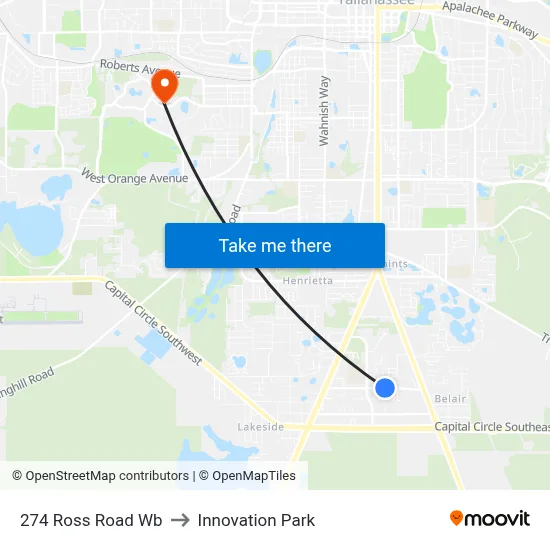 274 Ross Road Wb to Innovation Park map