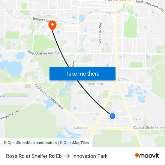 Ross Rd at Shelfer Rd Eb to Innovation Park map