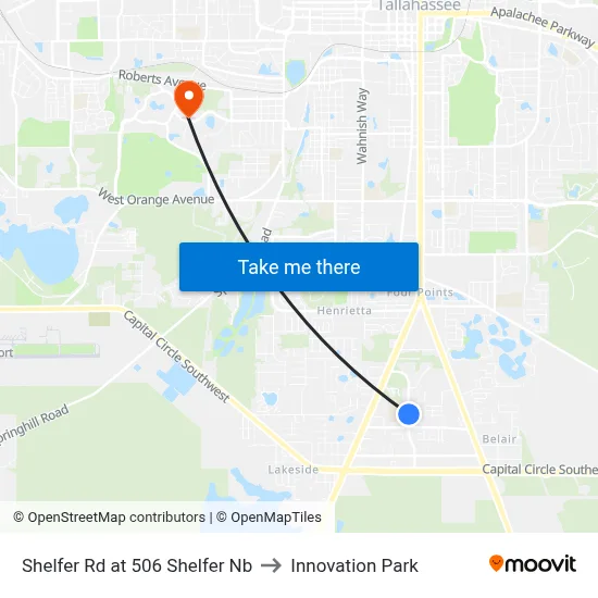 Shelfer Rd at 506 Shelfer Nb to Innovation Park map