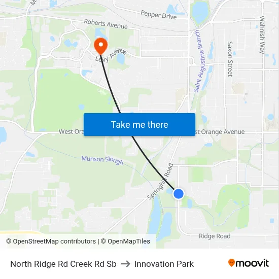 North Ridge Rd Creek Rd Sb to Innovation Park map