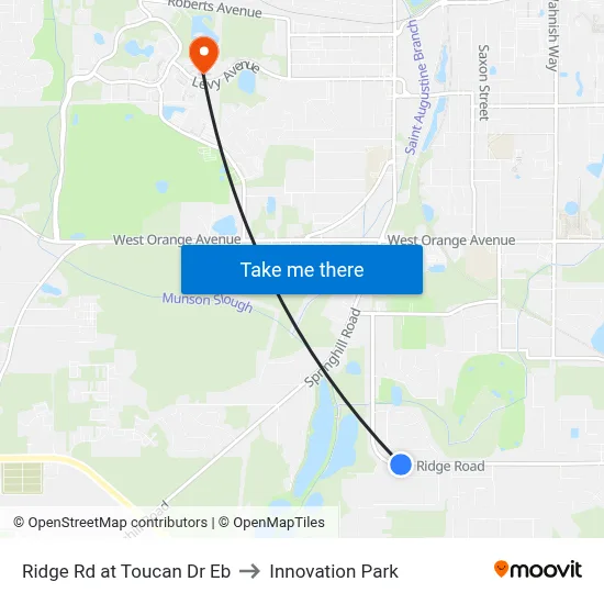 Ridge Rd at Toucan Dr Eb to Innovation Park map