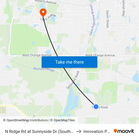 N Ridge Rd at Sunnyside Dr (South) Eb to Innovation Park map