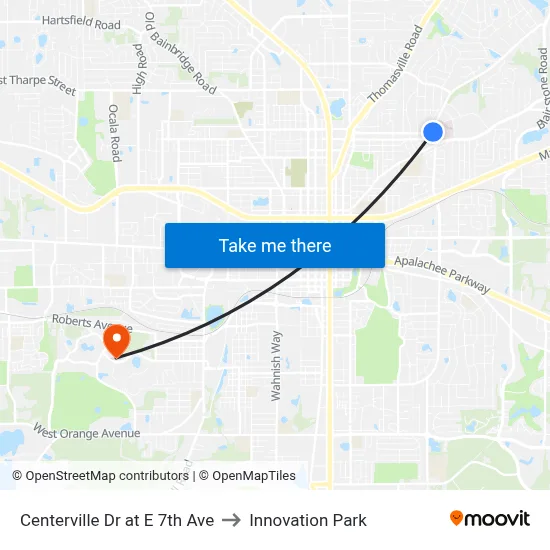 Centerville Dr at E 7th Ave to Innovation Park map