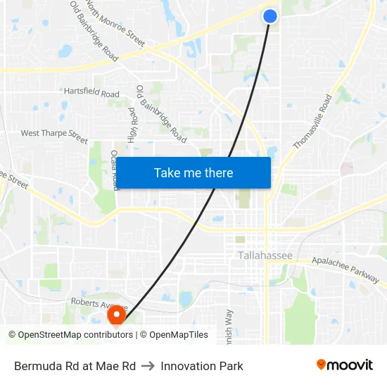 Bermuda Rd at Mae Rd to Innovation Park map
