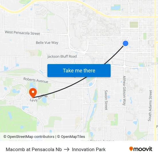 S Macomb St at W Pensacola St Nb to Innovation Park map