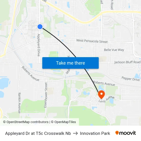 Appleyard Dr at T5c Crosswalk Nb to Innovation Park map