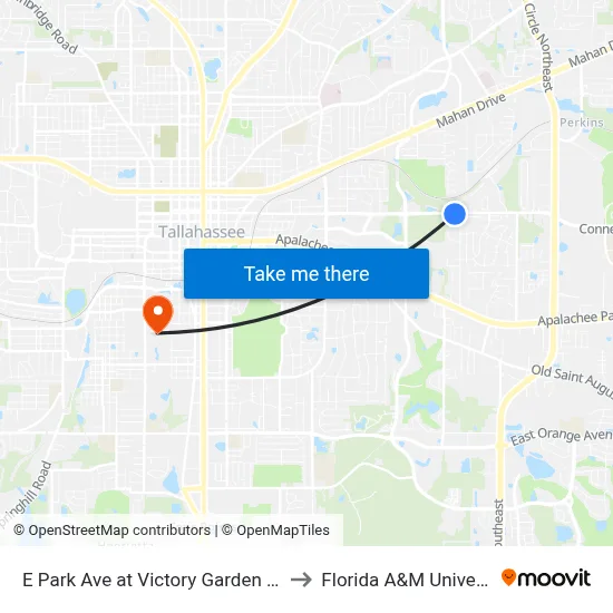 E Park Ave at Victory Garden Dr Eb to Florida A&M University map