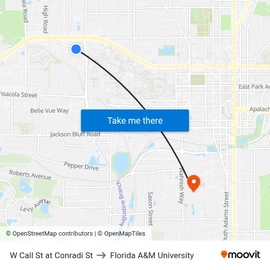 W Call St at Conradi St to Florida A&M University map