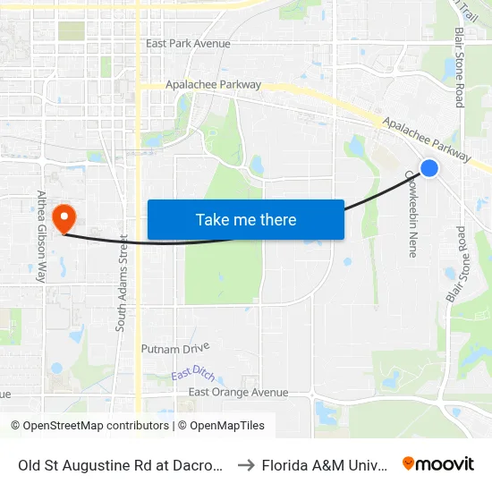 Old St Augustine Rd at Dacron Dr Eb to Florida A&M University map