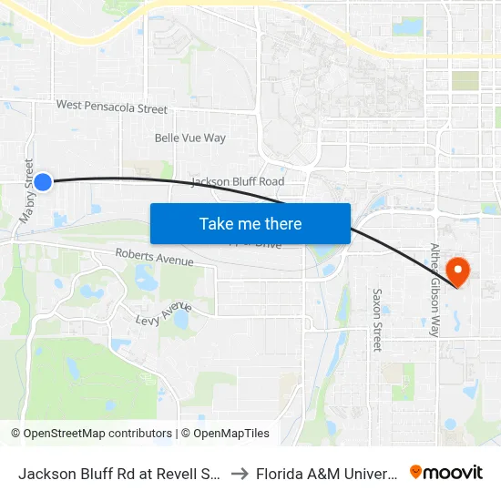 Jackson Bluff Rd at Revell St Eb to Florida A&M University map