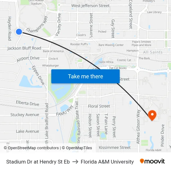 Stadium Dr at Hendry St Eb to Florida A&M University map