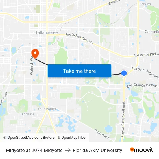 Midyette at 2074 Midyette to Florida A&M University map